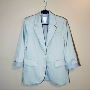 H&M Women's S Light Sage Oversized Blazer Spring Business Casual Career Jacket